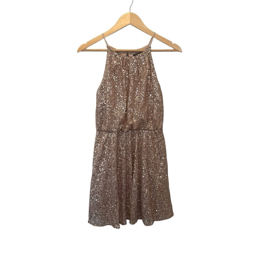 Sequin Dress Forever 21 Size Small Rose Gold Pink Homecoming Formal Sleeveless